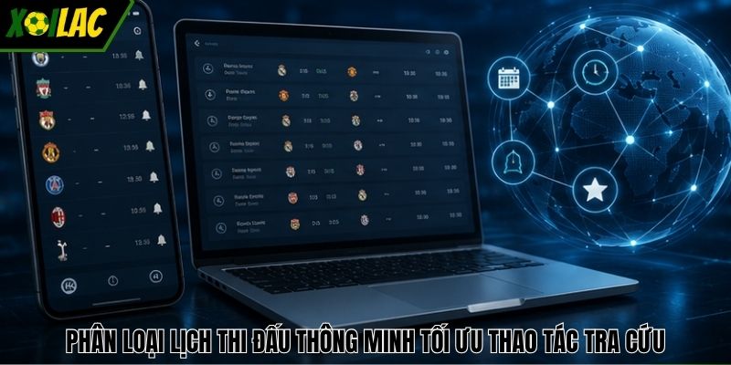 Phân loại lịch thi đấu thông minh tối ưu thao tác tra cứu